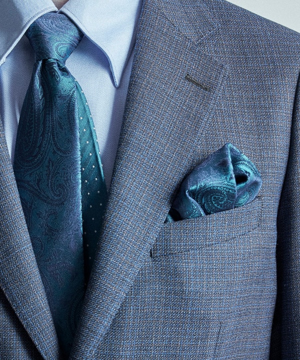 シャドーペイズリー柄シルクチーフ 詳細画像 10