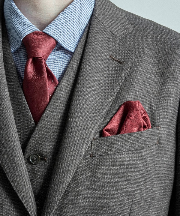 シャドーペイズリー柄シルクチーフ 詳細画像 9