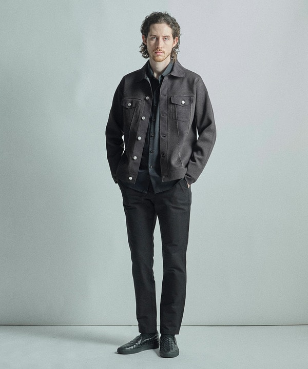 デニムジャケット風ミラノリブニットアウター 詳細画像 20