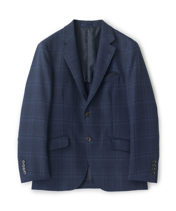 ホップサックチェックスーツジャケット 詳細画像 ネイビー 1