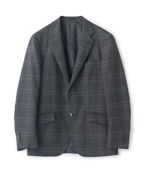 ホップサックチェックスーツジャケット 詳細画像 グレー 1