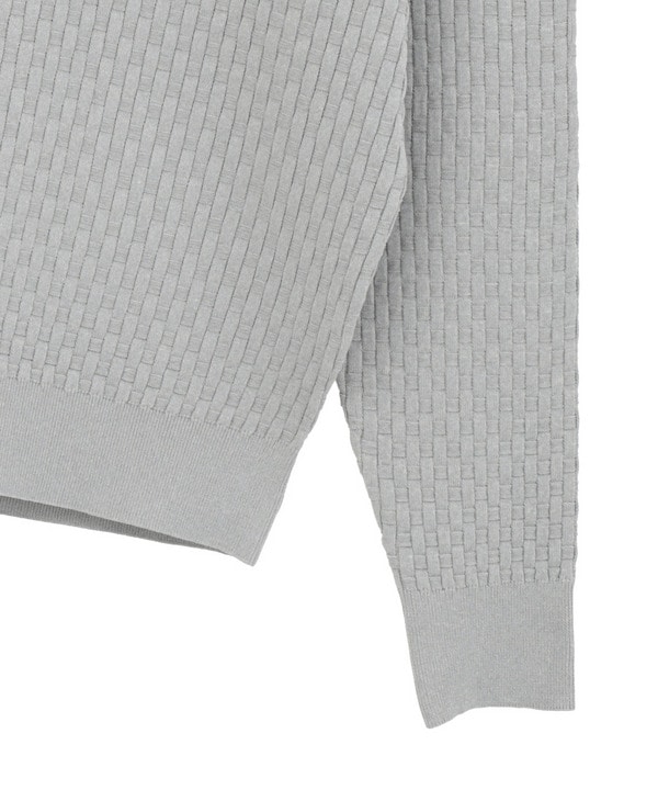 ブリスター柄長袖モックネックニット 詳細画像 3