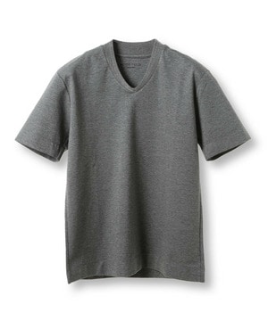 【ACTIVE TAILOR/アクティブテイラー】シルケットスムースVネックTシャツ＜接触冷感 / UVカット＞