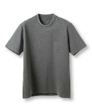 【ACTIVE TAILOR/アクティブテイラー】シルケットスムースクルーネックTシャツ＜接触冷感 / UVカット＞
