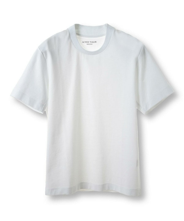 【ACTIVE TAILOR/アクティブテイラー】シルケットスムースクルーネックTシャツ＜接触冷感 / UVカット＞ 詳細画像 ホワイト 1