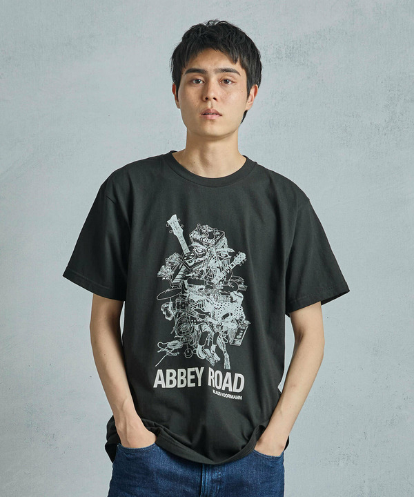 【THE CULTURE CODE x Klaus Voormann x MEN'S BIGI / ザ・カルチャーコード x クラウス・フォアマン x メンズビギ】 別注プリントTシャツ＜Abbey Road＞ 詳細画像 ブラック 1