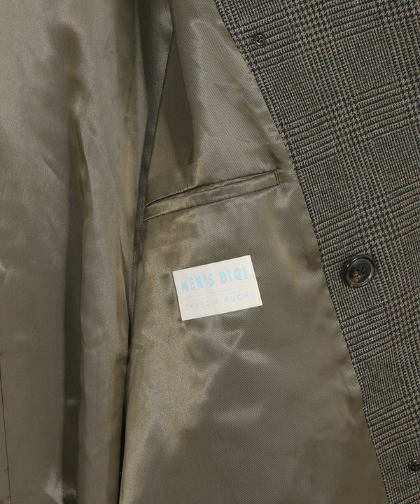 【50th Anniv . 菊池武夫】WOOL GLEN PLAID COAT 詳細画像 11