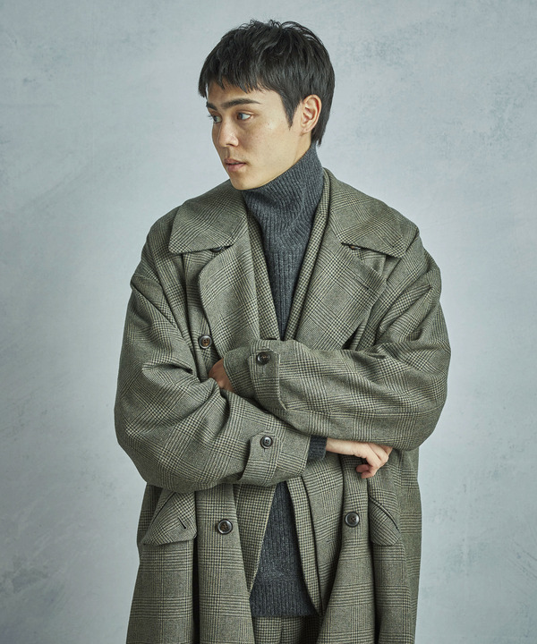 【50th Anniv . 菊池武夫】WOOL GLEN PLAID COAT 詳細画像 19