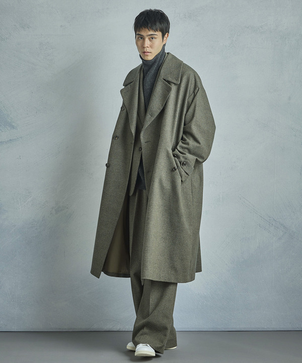 【50th Anniv . 菊池武夫】WOOL GLEN PLAID COAT 詳細画像 20