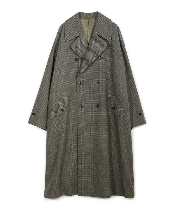 【50th Anniv . 菊池武夫】WOOL GLEN PLAID COAT 詳細画像 カーキ 1