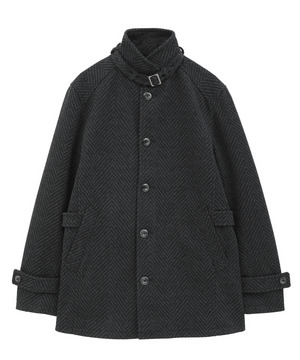 スタンドカラーウールヘリンボーンブルゾン