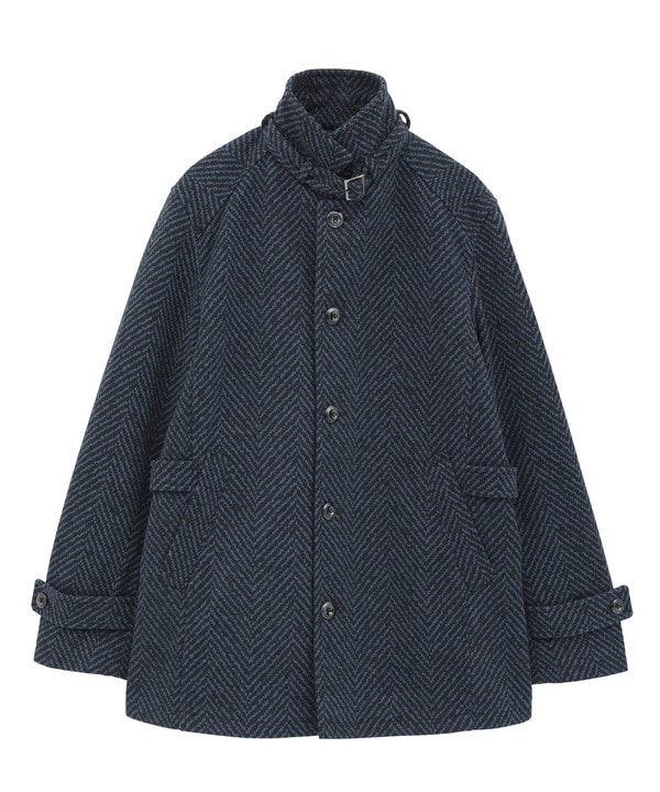スタンドカラーウールヘリンボーンブルゾン 詳細画像 ネイビー 1
