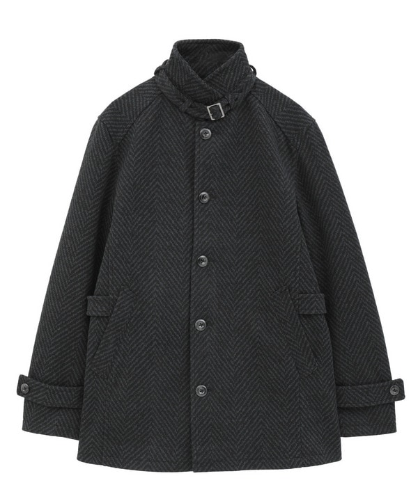 スタンドカラーウールヘリンボーンブルゾン 詳細画像 グレー 1