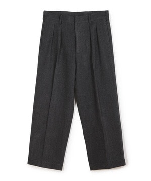 ヘリンボーン柄ワイドタックパンツ