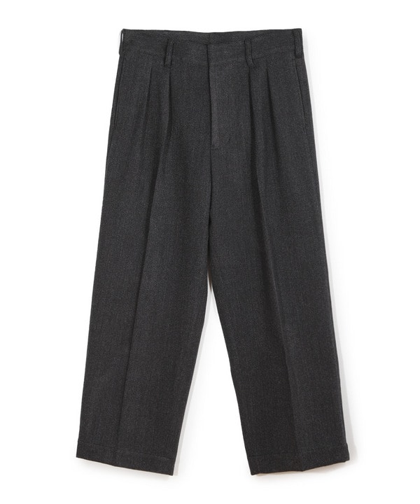 ヘリンボーン柄ワイドタックパンツ 詳細画像 チャコールグレー 1