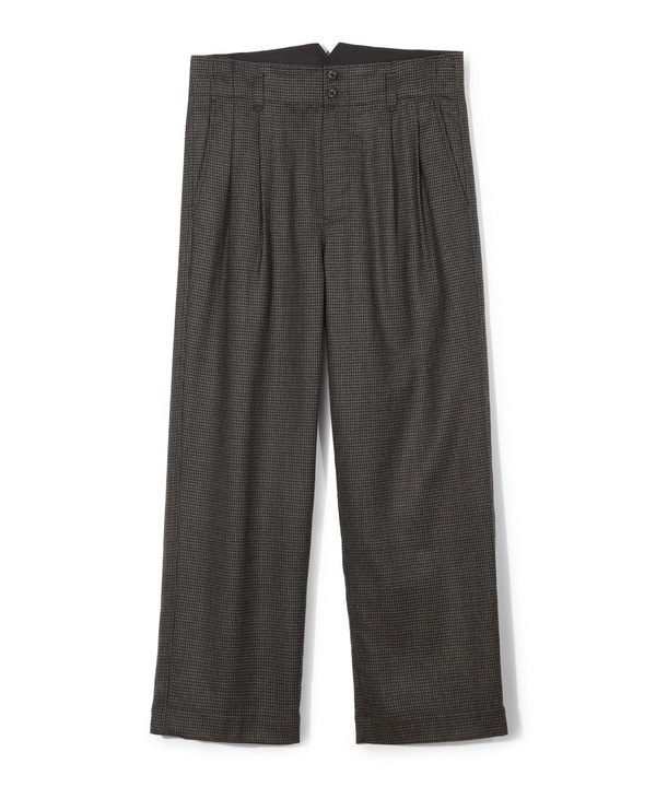 【50th Anniv . 中田 慎介】 WOOL HOUND'S TOOTH WIDE PANTS 詳細画像 ブラウン 1