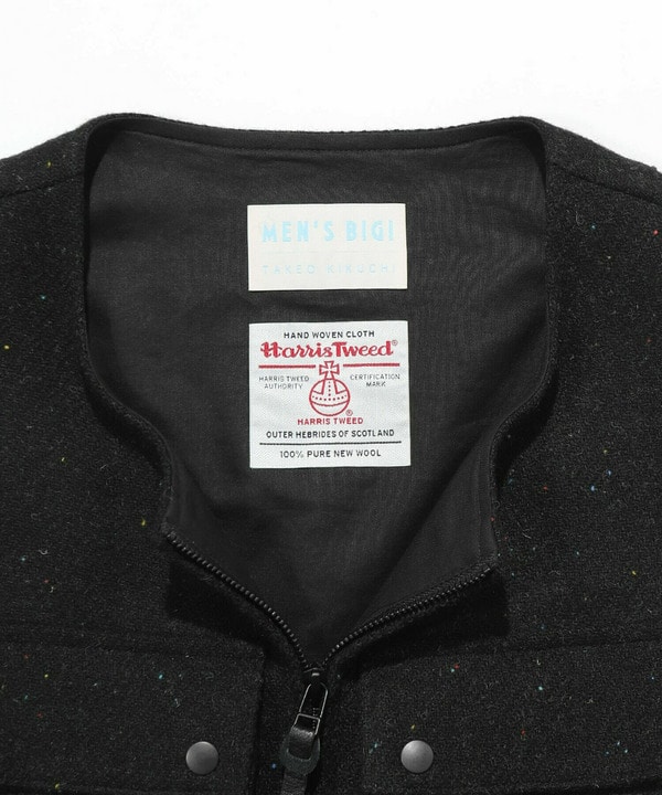 【50th Anniv . 菊池武夫】HARRIS TWEED COLOR NEP VEST  詳細画像 1
