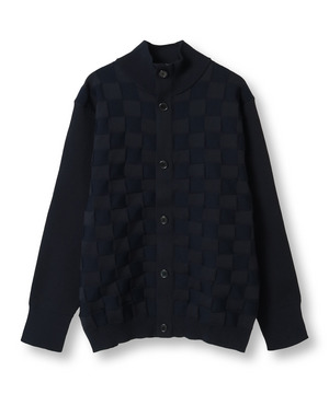 【ACTIVE TAILOR/アクティブテイラー】リンクスブロックジャカードカーディガン