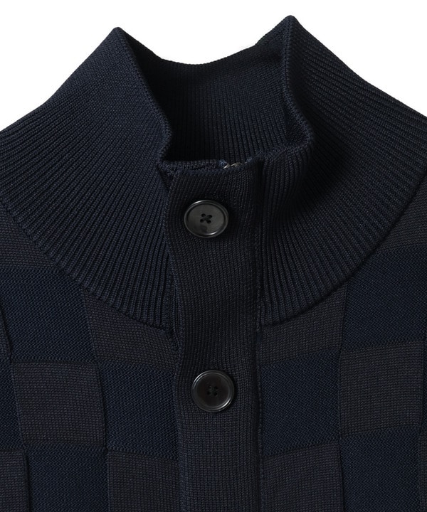 【ACTIVE TAILOR/アクティブテイラー】リンクスブロックジャカードカーディガン 詳細画像 1