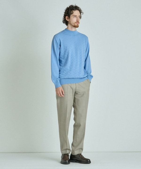 【ACTIVE TAILOR/アクティブテイラー】12Gジャカードモックネックニット 詳細画像 10
