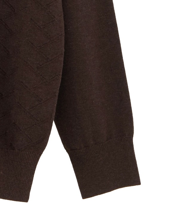 【ACTIVE TAILOR/アクティブテイラー】12Gジャカードモックネックニット 詳細画像 2