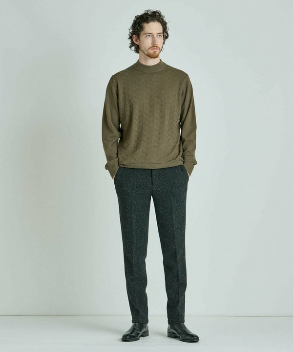 【ACTIVE TAILOR/アクティブテイラー】12Gジャカードモックネックニット 詳細画像 8