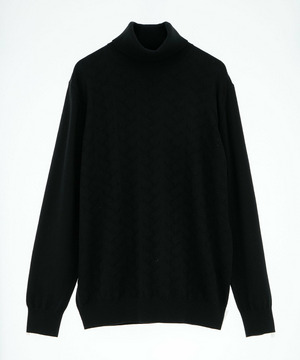 【ACTIVE TAILOR/アクティブテイラー】12Gジャカードタートルネックニット