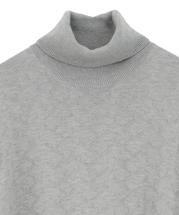 【ACTIVE TAILOR/アクティブテイラー】12Gジャカードタートルネックニット 詳細画像 1