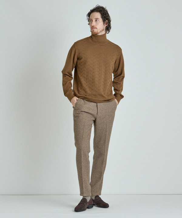 【ACTIVE TAILOR/アクティブテイラー】12Gジャカードタートルネックニット 詳細画像 8