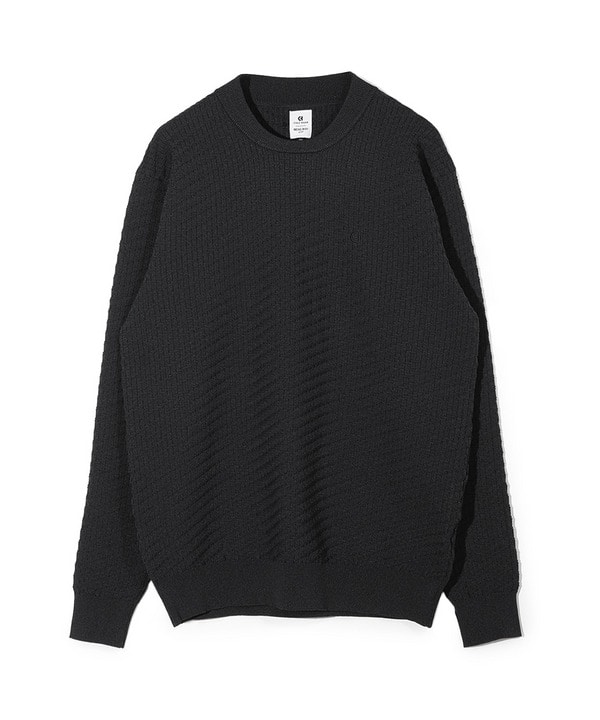 【COLE HAAN/コール ハーン】別注ブリスタージャガードハイゲージニットTEE<マシンウォッシャブル> 詳細画像 ブラック 1