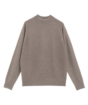 12Gジャカードモックネックニット