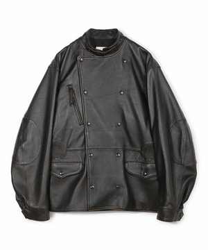 【50th Anniv . 菊池武夫】AGED SHEEPSKIN LEATHER JACKET 
