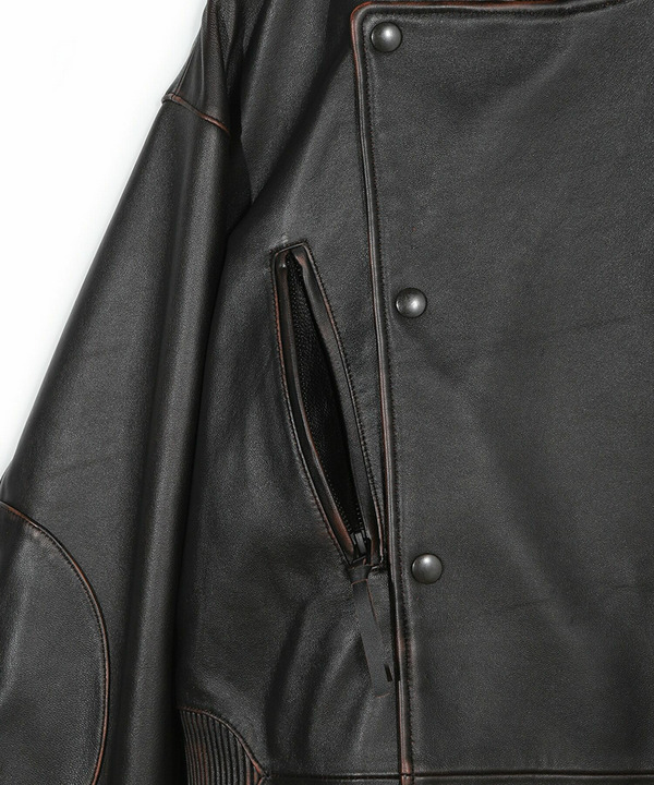 【50th Anniv . 菊池武夫】AGED SHEEPSKIN LEATHER JACKET  詳細画像 6