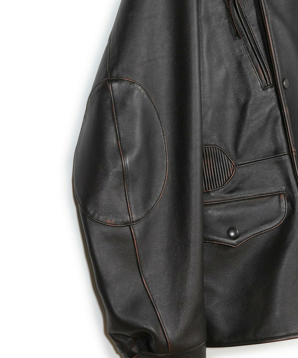 【50th Anniv . 菊池武夫】AGED SHEEPSKIN LEATHER JACKET  詳細画像 7