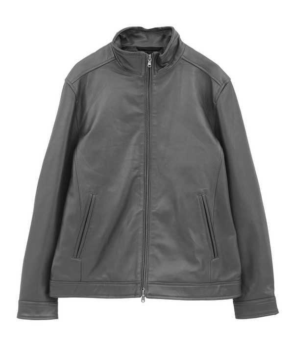 スタンドカラーシングルライダース 詳細画像 グレー 1