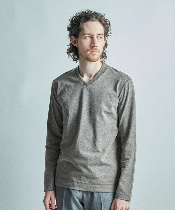 【ACTIVE TAILOR/アクティブテイラー】シルケットスムースVネック長袖Tシャツ 詳細画像 16
