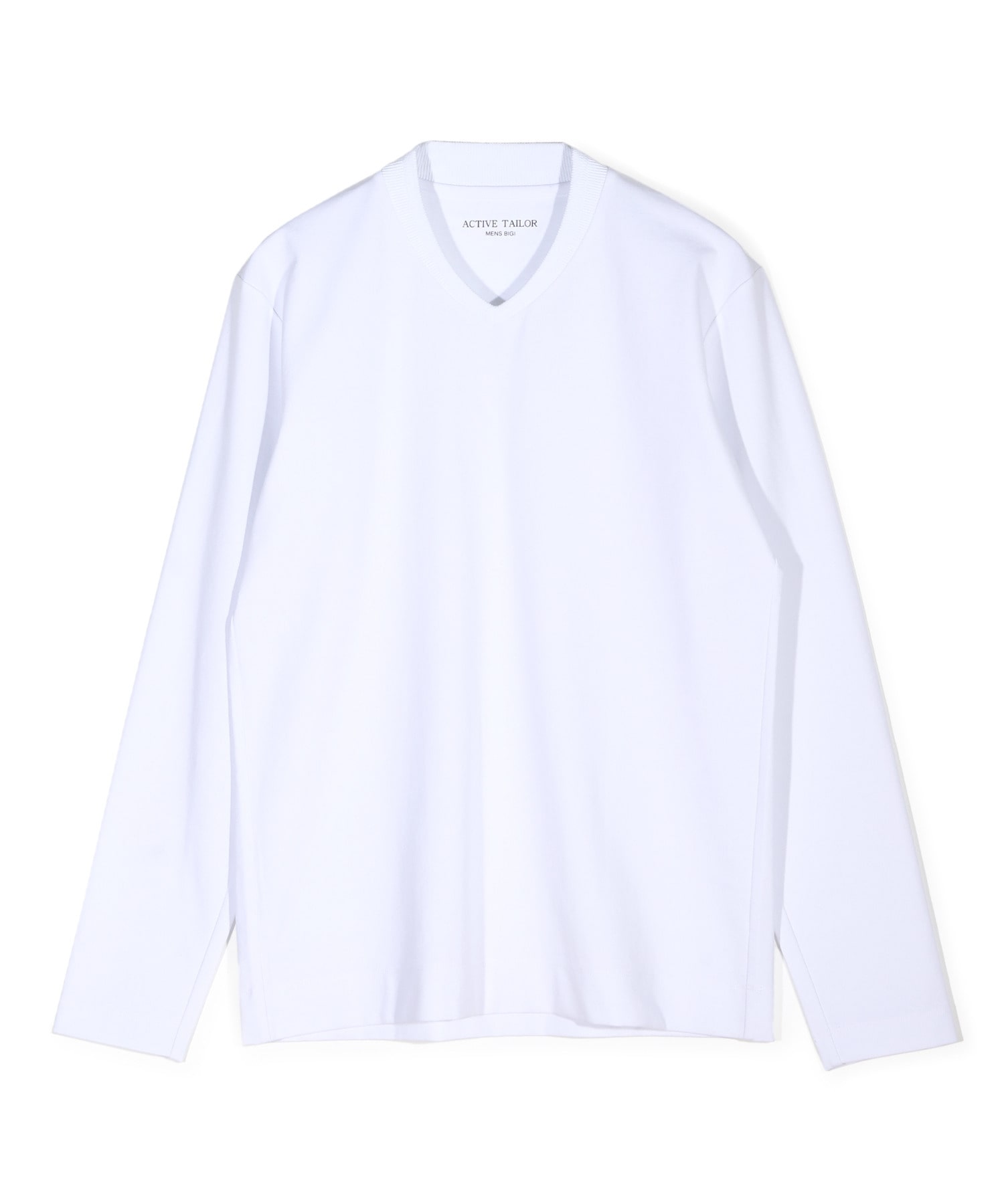 ACTIVE TAILOR/アクティブテイラー】シルケットスムースVネック長袖T