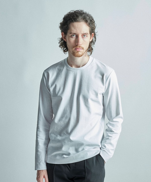 【ACTIVE TAILOR/アクティブテイラー】シルケットスムースクルーネック長袖Tシャツ 詳細画像 9
