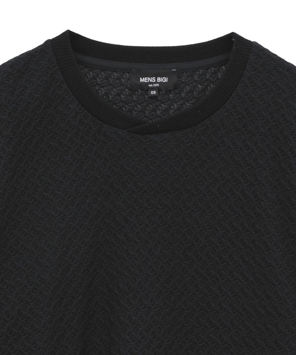 シャーリングジャカードロングスリーブTシャツ 詳細画像 1