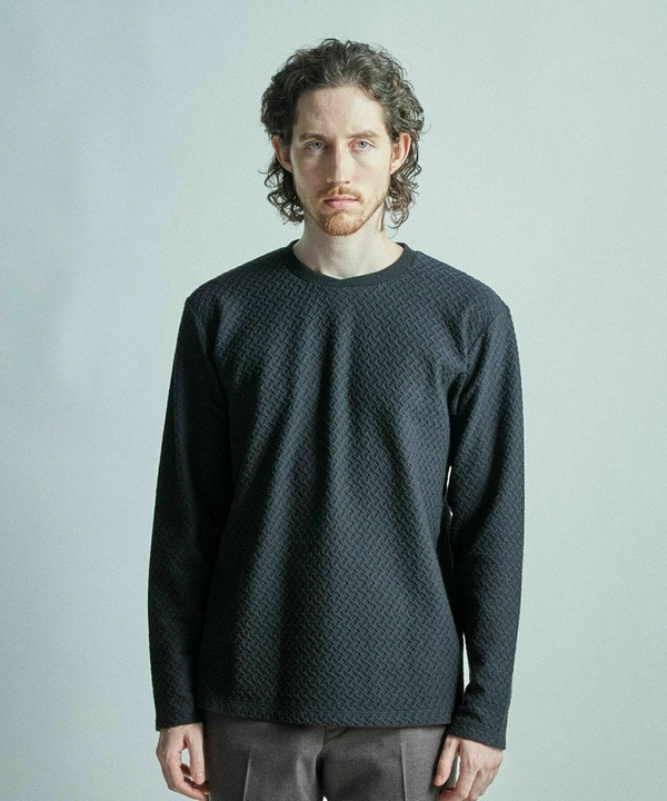 シャーリングジャカードロングスリーブTシャツ 詳細画像 8
