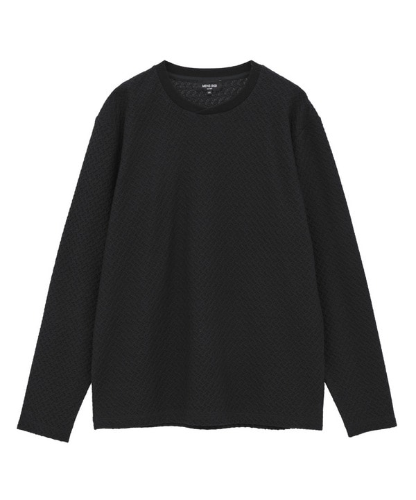 シャーリングジャカードロングスリーブTシャツ 詳細画像 ブラック 1