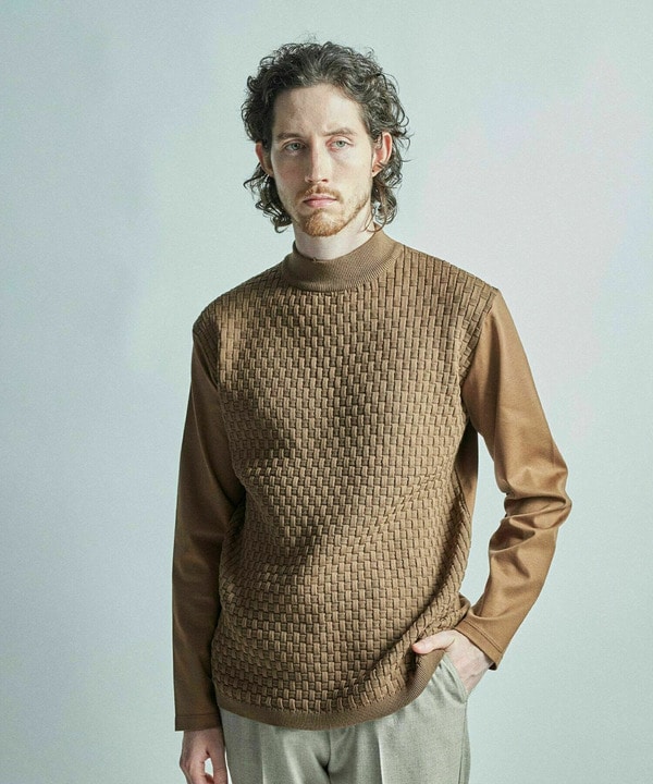 ニットコンビ モックネック長袖Tシャツ 詳細画像 6