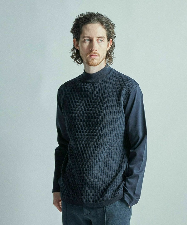 ニットコンビ モックネック長袖Tシャツ 詳細画像 7