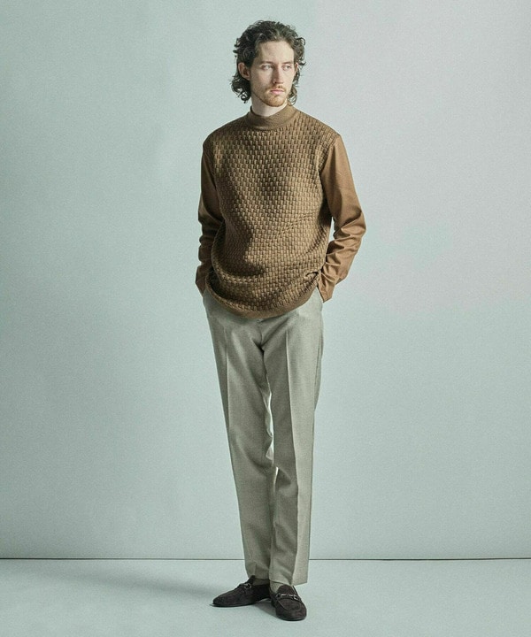 ニットコンビ モックネック長袖Tシャツ 詳細画像 9