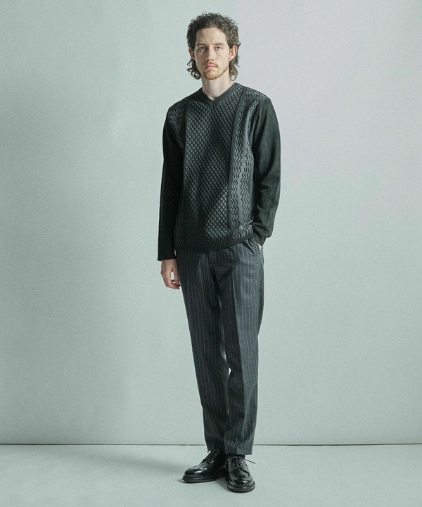 ニットコンビ フェイクスエード長袖Tシャツ 詳細画像 10