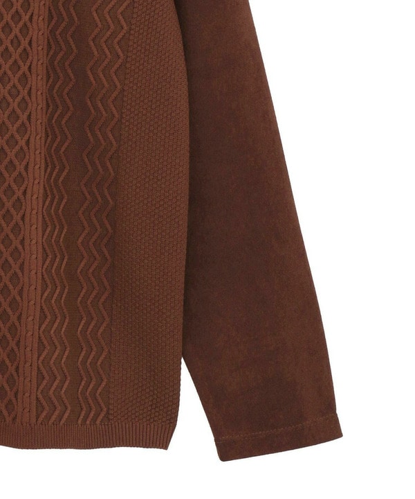 ニットコンビ フェイクスエード長袖Tシャツ 詳細画像 12