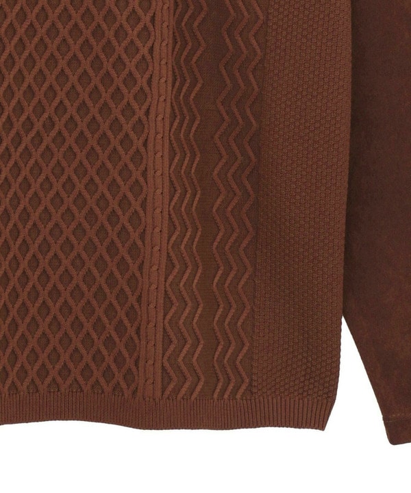 ニットコンビ フェイクスエード長袖Tシャツ 詳細画像 13