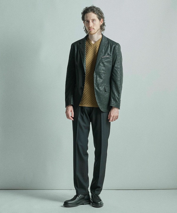 ニットコンビ フェイクスエード長袖Tシャツ 詳細画像 8