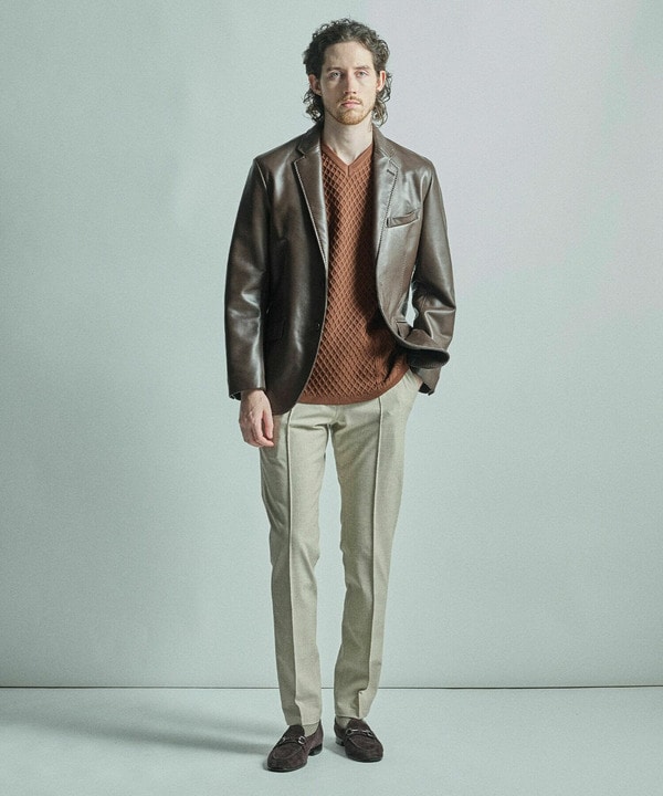 ニットコンビ フェイクスエード長袖Tシャツ 詳細画像 9