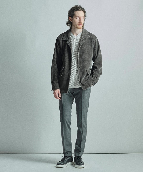 ベロア調コールワッフル カバーオールジャケット 詳細画像 9